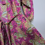 Print Fresh Womens Organic Cotton Bagheera Jungle Print Long Robe Pink Sz L/XL Photo 3