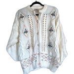 Vintage Mizaro Sara Cardigan Cottagecore Grannycore Doll Feminine Floral Sweater Pink Size M Photo 0