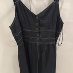 Mango Black Midi Dress with Button Detail Photo 3