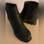 Sorel women black leather platform Joan Rhapsody waterproof wedge boots 8.5 Photo 4