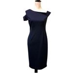 Trina Turk One Shoulder Enchantment Sheath Dress Indigo Navy Blue Size 12 Photo 1
