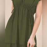 NWT Dokotoo Women Olive Green Short Sleeve V Photo 2