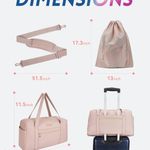 Travel Duffle Bag 31L Quilted Weekender Overnight Bag for Women with Laptop Compartment, Large Carry On Airport Bag with Wet Pocket & Shoe Bag for Business Trips, Sports (Pink Photo 5