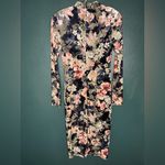 Rachel Roy Blue Floral Velvet Over The Knee long Sleeve Dress Pink Photo 4