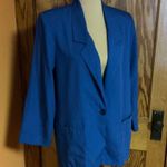Vtg 90s Bright Blue Blazer Size 10 Photo 7
