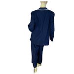 Halogen BLUE W/WHITE TRIM OVERSIZED LINEN BLEND PANT SUIT (16/XL) Photo 2