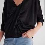 EXPRESS Sheer Black Ribbed Dress Top Photo 3