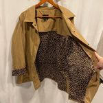 Cute camel tan leopard lined rain jacket Vintage 80’s Photo 5