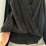 Free People  Faux Wrap Black hi-low Blouse‎ Photo 4