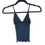 Free People  Intimately Pucker Up Seamless Cami Smocked Tank Top Navy Blue XS Photo 1
