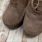 Steve Madden “CINNDI” Taupe Lace Up Platform Clog Ankle Boots Size 7 Photo 13