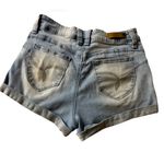 Ymi  light wash Denim Button-Up high rise wanna betta butt Jean Shorts Photo 1