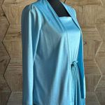 Vintage 60's Maxi 2 Piece Dress Sz 8 Blue Accordion Pleated Retro Glam Photo 2