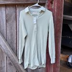 Abercrombie & Fitch Womens XXS Tall  Light Green Waffle Knit Henley Dress Photo 1