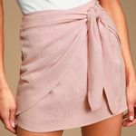 Lulus LULU’S Ayla Blush Pink Tie Front Mini Skirt Photo 3