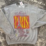 Gray “Visit Paris” Graphic Women's Sweatshirt Medium NWT Photo 0