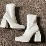 Princess Polly White Sock Heeled Boots Photo 0