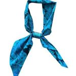 Vintage teal floral neck tie scarf Green Photo 0