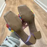 ASNY | Women's Lavender Square Toe Braided Slides Block Heel Sandals, Size 9 Purple Photo 5