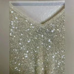 Papell Boutique Vintage Papell Boutique Women’s Sequin Beaded Split Flutter Sleeve Silk Blouse Photo 10