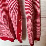 Cathy Daniels  Marley Del Ray Long Sleeve Marled Red Gold Embellishment Button Photo 5