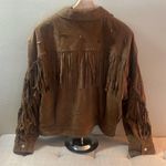 Kittenish  Brown Fringe Jacket Photo 1