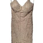 Sue Wong Nocturne Silk Beaded Sequins Ruched Mini Dress in Champagne Photo 0