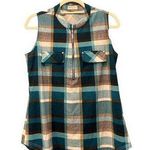 Bulotus Clothing Bulotus Women's Plaid Sleeveless Zip-Up Tunic Top Multicolor Size M Photo 0
