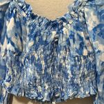 Faithfull the Brand  Smocked Willow Cropped Top in Blue Roos Tie Dye, Size S (4) Photo 2