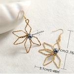 None Flower Textured Earrings with Faux pearl new Photo 1