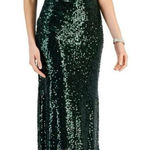 Taylor NWT green sequin cowl neck midi dress 6 Photo 0