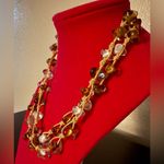 Antique Baroque Glass Multi Strand Necklace White Photo 3