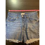 H&M Regular Waist Jean Shorts Womens 10 Medium Wash Denim Festival DIY Cut Off Photo 10