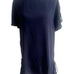 Weill Paris Shift Dress Size 4 Navy Bow Ties Keyhole Back Office Preppy Blue Photo 0