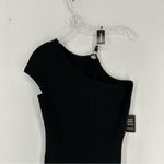 EXPRESS NWT  One Shoulder Bodycon Midi Ribbed Dress Medium Black Photo 1