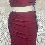 La Femme Strapless Two-Piece Trumpet Gown in Dark Berry Size US 12 Photo 4