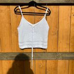 Cotton On White crochet knit cottagecore top size medium. By - cropped. Photo 2