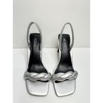 Abound  Sandals Womens Size 5.5 Ryleigh Silver Braided High Heels NEW Photo 3
