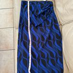 ZARA Geometric Print Ruched Satin Midi Skirt Photo 14
