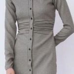 ZARA Black and Creme Houndstooth Long Sleeve Mini Dress Photo 1