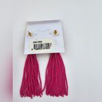 Natasha Pink Bead Tassel Gold Tone Metal Pierced Ear Earrings New With Tags Photo 1