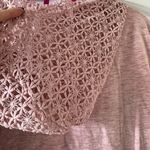 Doe & Rae  Women's Pink Hoodie with Lace Detail Photo 2