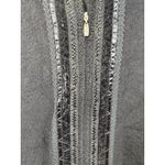 Tabi Vest Womens Large Black 100% Wool Zip Front Velvet Trim Embroidered Collar Photo 2