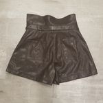 💕JONATHAN SIMKHAI💕 Mari Vegan Leather Tie Shorts Chocolate Dark Brown 8 NWT Photo 7