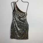 Lily Rose Silver Sequin Stretch One Shoulder Mini Disco Ball Dress Juniors L New Size L Photo 5