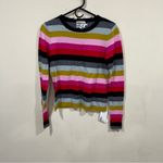 Pam & Gela  women's multistripe crew neck sweater size small petite wool Y2K Photo 1