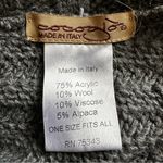 Cocogi Made in Italy Gray Knit Cowl Neck Poncho One Size | Wool Alpaca Blend Photo 4