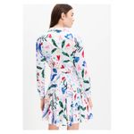 Loft  White Colorful Graffiti Tropical Rhythm Godet Shirt Dress Sz.12 Photo 2