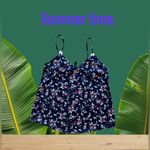 Laura Ashley  Women Camisole Top Multicolor Floral Spaghetti Strap V-Neck Size L Photo 2