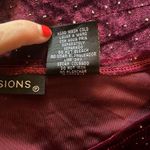 Impressions Vintage Burgandy Silver Sparkles Velvet Blouse Medium Petite Holiday Photo 4